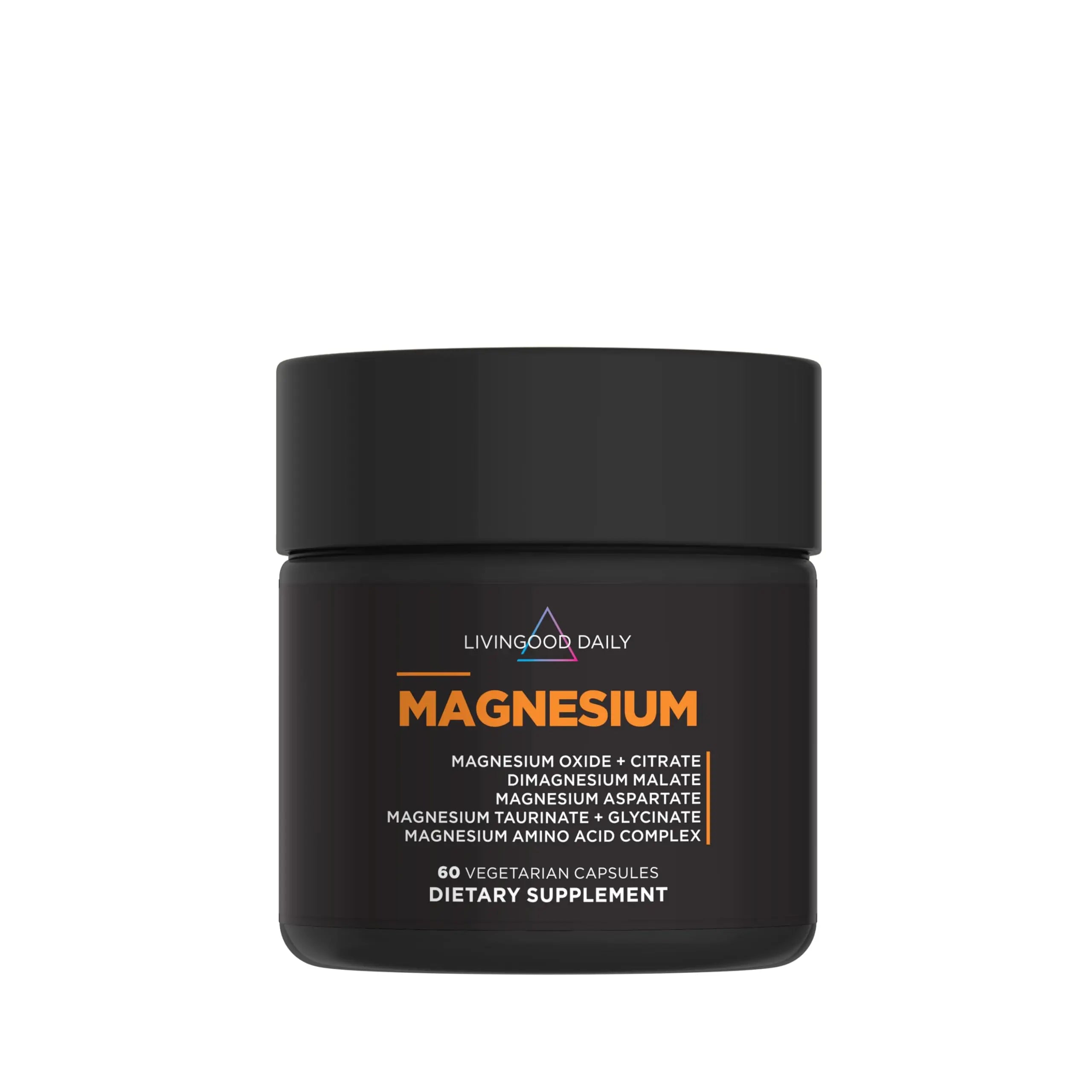 Livingood Daily Magnesium Supplement with Magnesium Glycinate, Citrate, Malate, Oxide, Aspartate, Amino Acid Complex and Chicory Root for Heart Health, Sleep and Muscle Support, 300mg, 60 Capsules Livingood DailyAu supplements