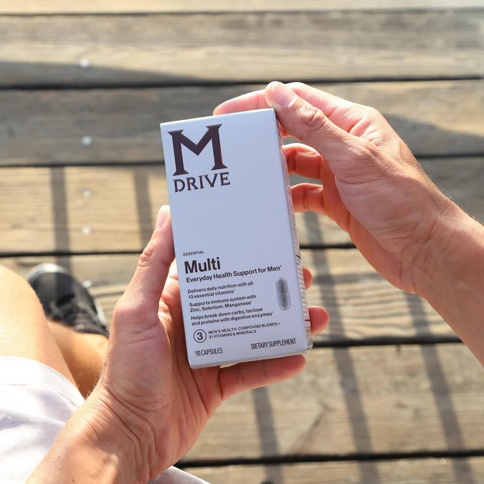 Mdrive Multivitamin for Men, Daily Multivitamin - Immune Health Support from Zinc, Selenium, Manganese & Vitamin D, Enzymes for Digestive Support, CoQ10 for Energy and Vitamin K2, 90 Capsules MdriveAu supplements
