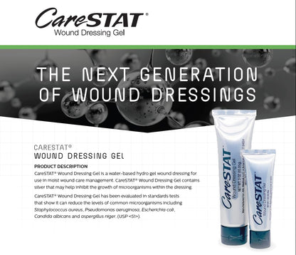 CareSTAT First Aid Kit Gel | 32 PPM Silver Healing Wound Dressing Solution | SilverSol Ag₄ CareSTATUS supplements