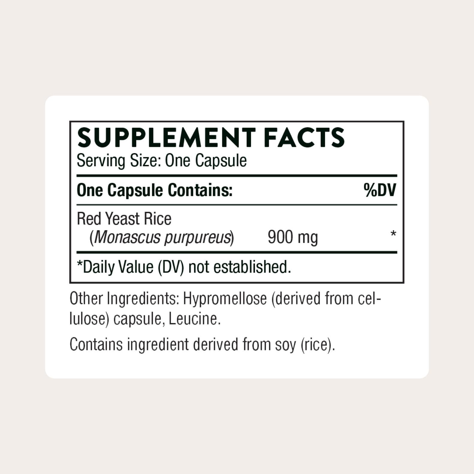 THORNE - Red Yeast Rice (Formerly Choleast-900) - Supports Healthy Cholesterol Levels Already in a Normal Range, Heart Health & Blood Pressure* - Gluten-Free, Dairy-Free - 120 Capsules THORNEAu supplements