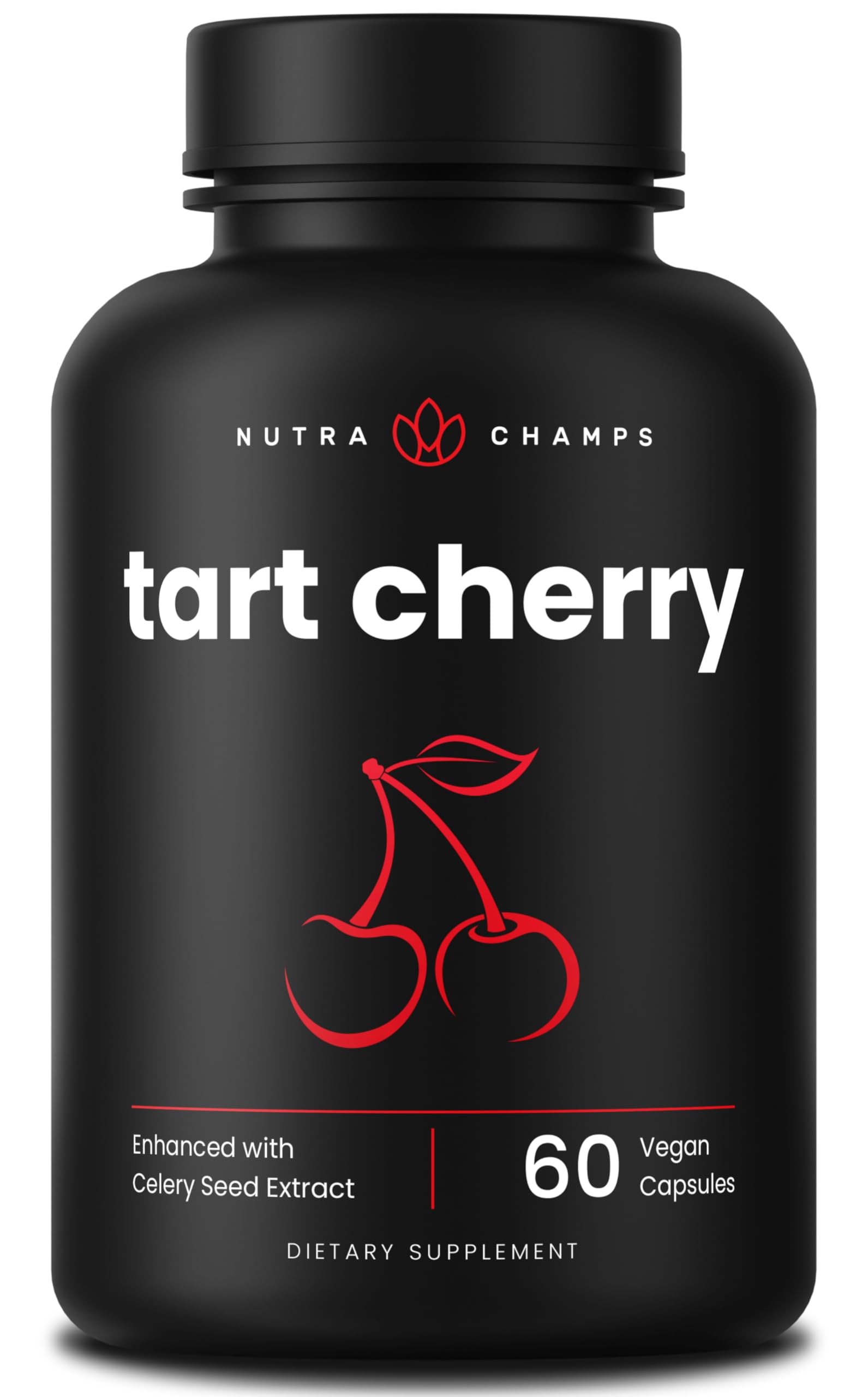 NutraChamps Organic Tart Cherry Extract Capsules - Made from Montmorency Tart Cherry Concentrate, Celery Seed & Bilberry - Uric Acid Cleanse & Joint Support - Vegan Capsules NutraChampsAu supplements
