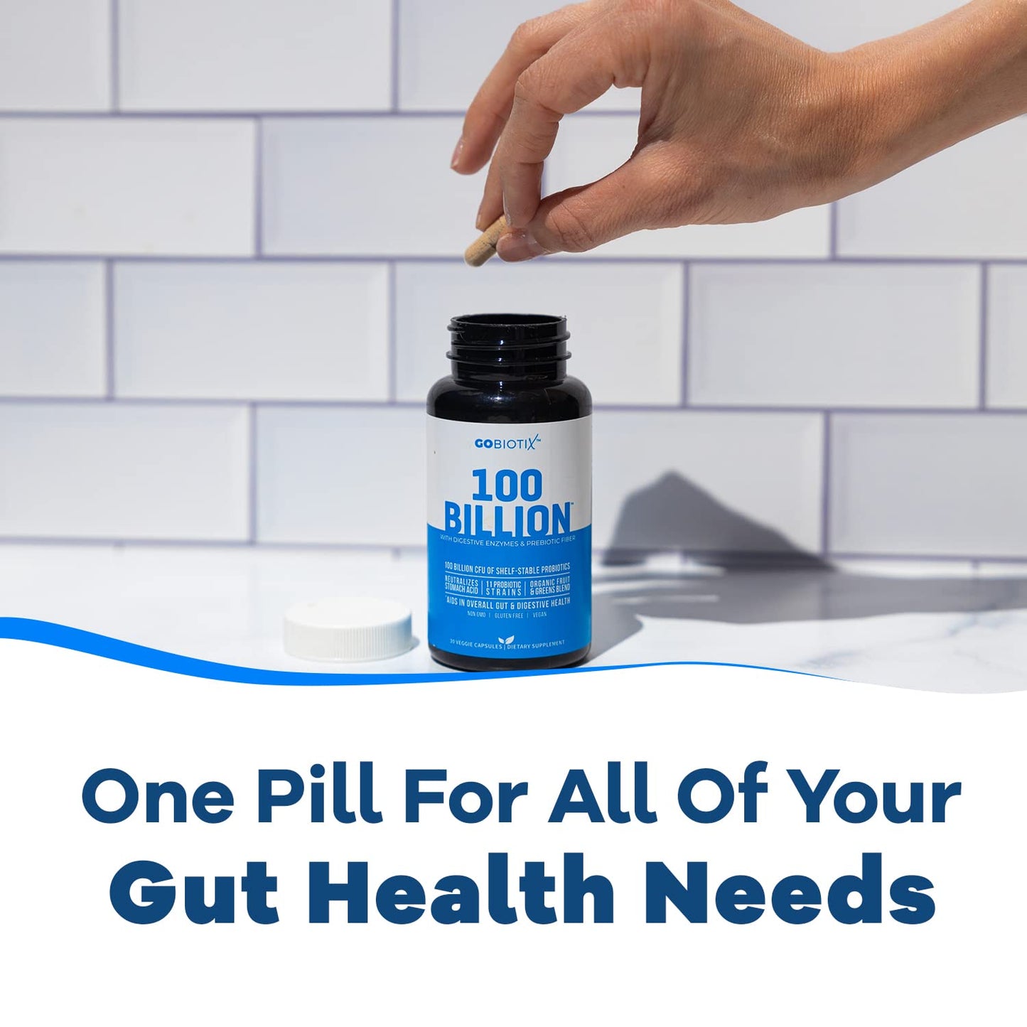 100 Billion - Probiotics and Prebiotics Supplement Pills - Digestive Enzymes and Prebiotic GOBIOTIXUS supplements