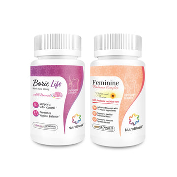 NutraBlast Boric Acid Vaginal Suppositories 600mg (30 Count) w/Feminine Balance Complex NutraBlastAu supplements