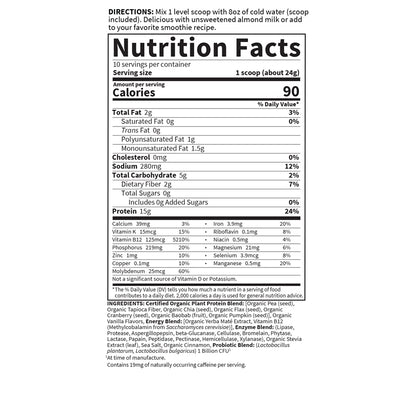 Garden of Life Organic Plant Protein Smooth Energy Powder, 10 Servings - Vegan, Grain Garden of LifeUS supplements