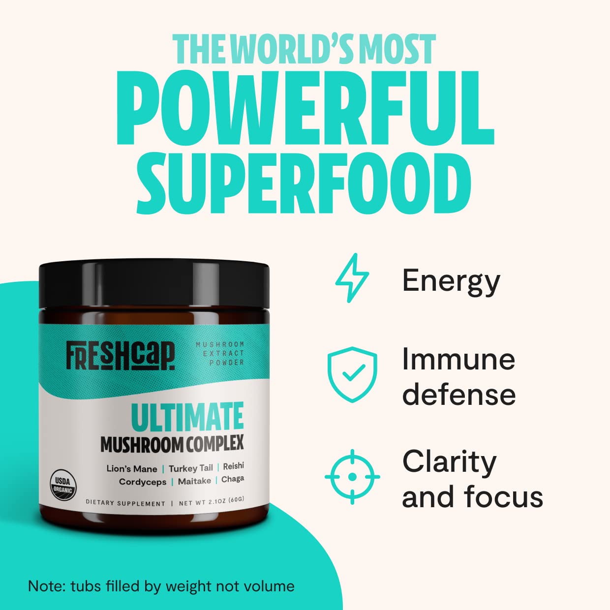 FreshCap Ultimate Mushroom Complex Powder - Lions Mane, Reishi, Cordyceps, Chaga FreshCap MushroomsAu supplements