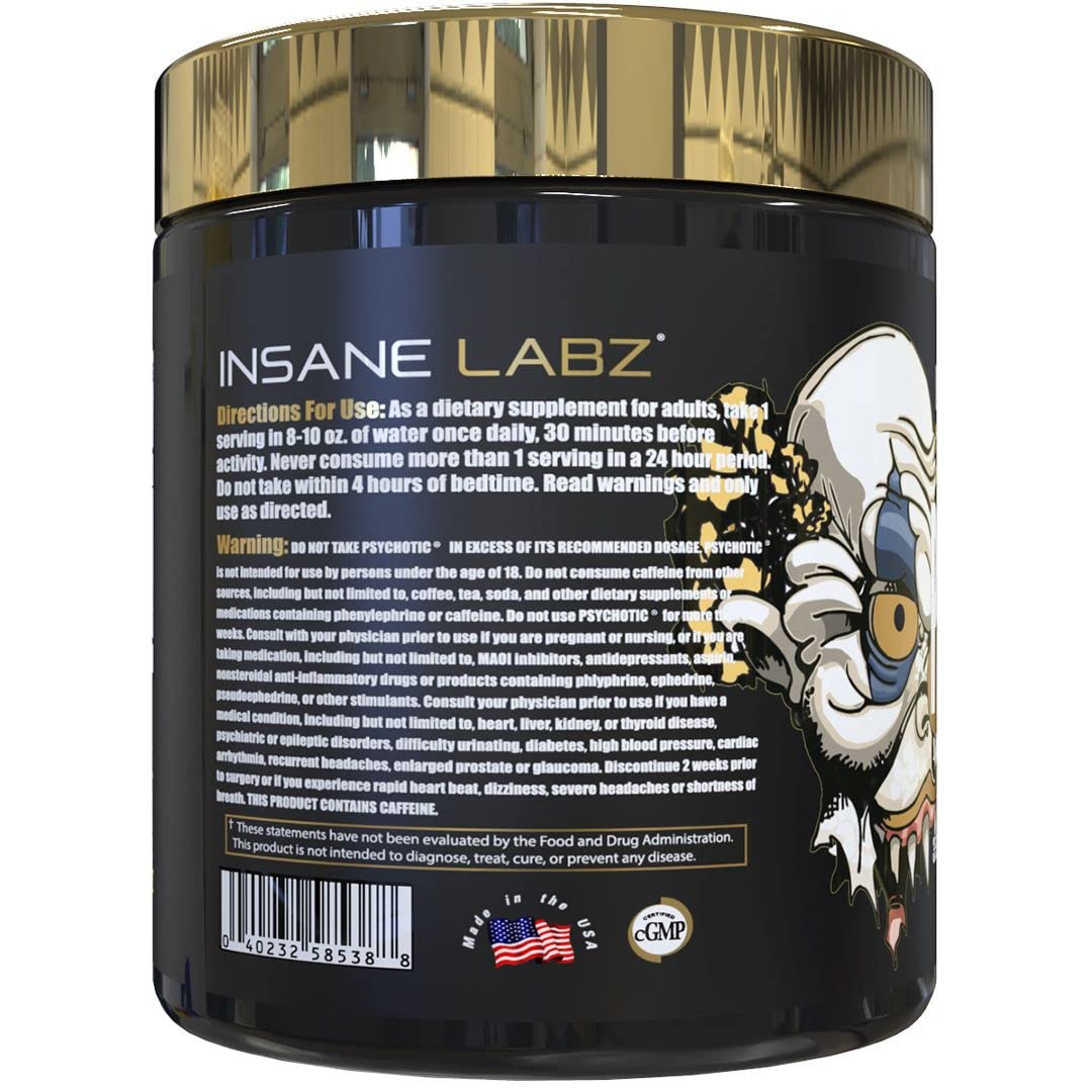 Insane Labz Psychotic Gold and Insane Veinz Gold Pre Workout Nitric Oxide Booster Stack Insane LabzAu supplements