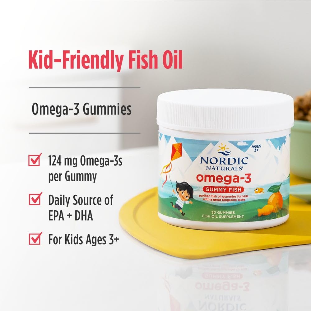 Nordic Naturals Nordic Omega-3 Gummy Fish, Tangerine - 30 Gummy Fish - 124 mg Total Omega-3s with EPA & DHA - Non-GMO - 30 Servings Nordic NaturalsAu supplements