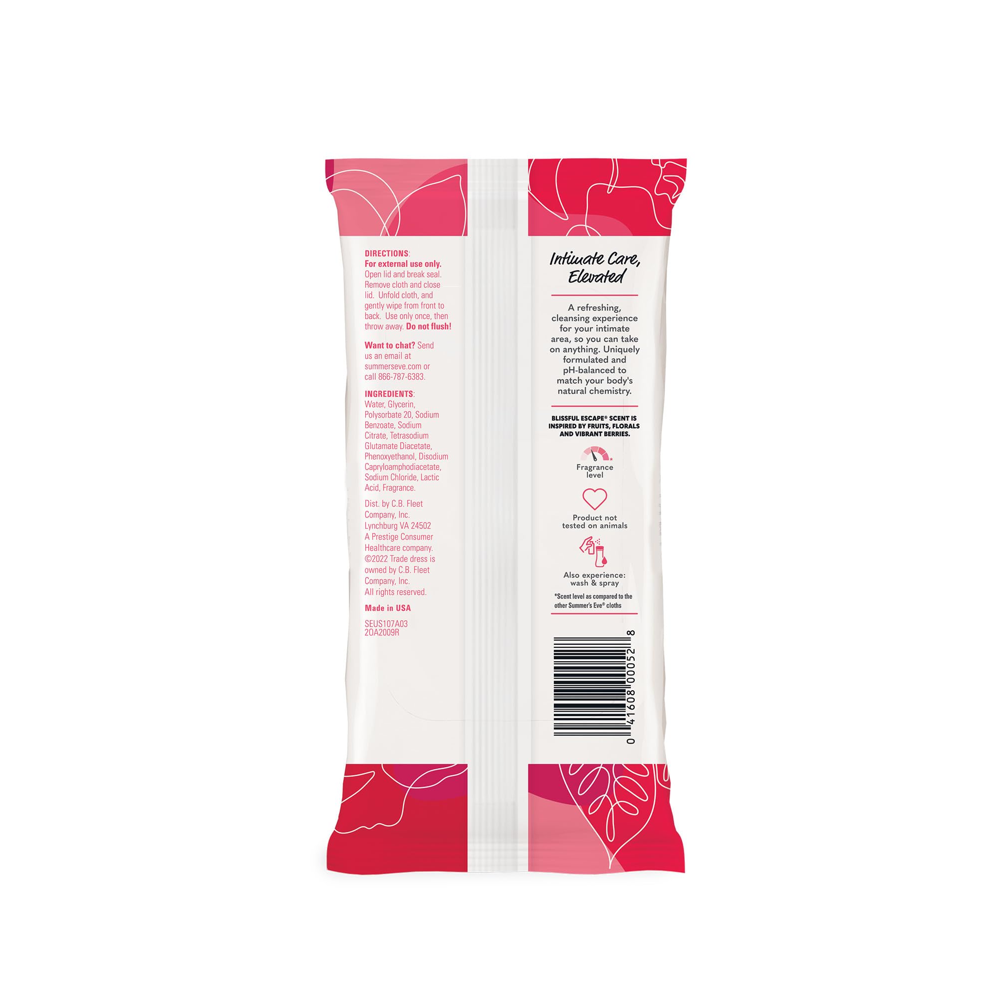 Summer's Eve Blissful Escape Daily Refreshing Feminine Wipes, Removes Odor, pH balanced, 32 Count Summer's EveAu supplements