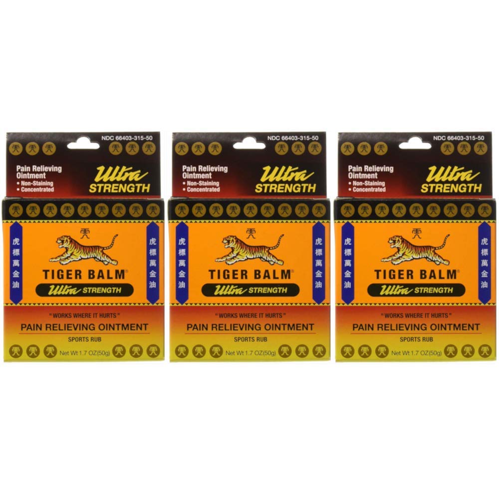 Tiger Balm Sport Rub Pain Relieving Ointment, Ultra Strength 1.70 oz (Pack of 3) Tiger BalmAu supplements