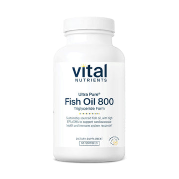Vital Nutrients Ultra Pure® Fish Oil 800 Triglyceride Form - Heart, Brain, & Immune Health* - Sustainably Sourced High EPA & DHA Omega-3 Fatty Acid - Lemon Flavor - Gluten, Dairy, Soy Free - 90 Count Vital NutrientsAu supplements