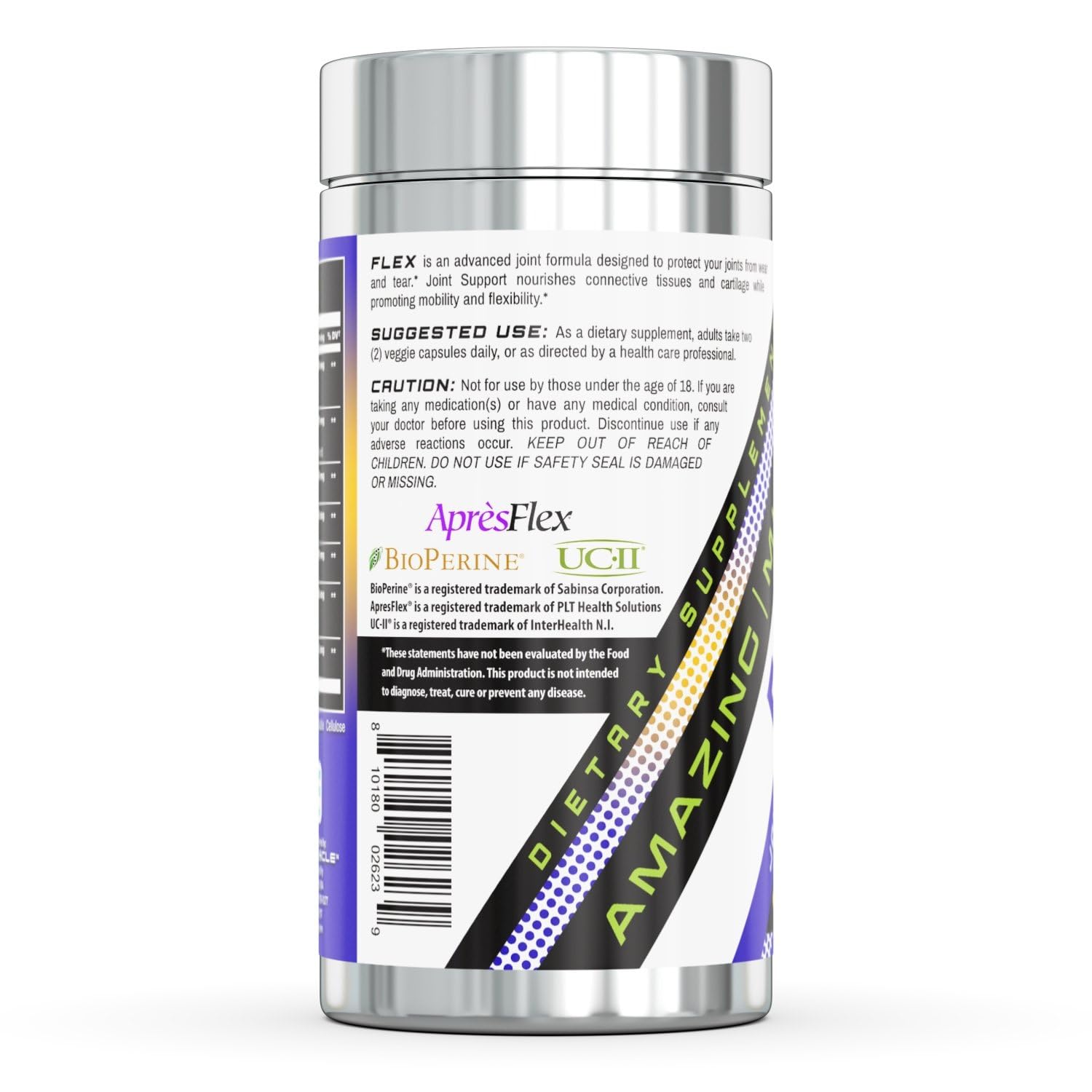 Amazing Muscle Flex Advanced Formula Supplement | Contains: Turmeric Extract, BioPerine, White Willow & More | Vegetarian Capsules | Non-GMO | Gluten-Free | Made in USA (1 Pack | 60 Count) Amazing MuscleAu supplements