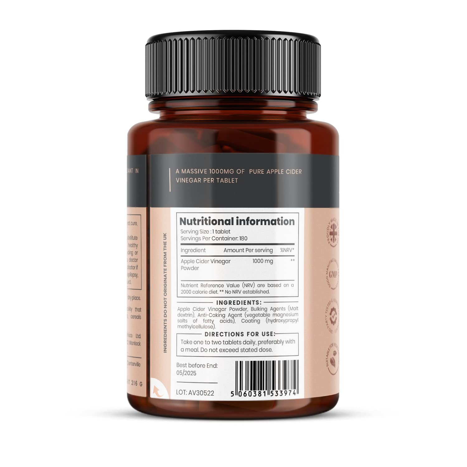 Double Strength Apple Cider Vinegar 1000mg x 180 Tablets (6 Months Supply) pureclinicaAu supplements