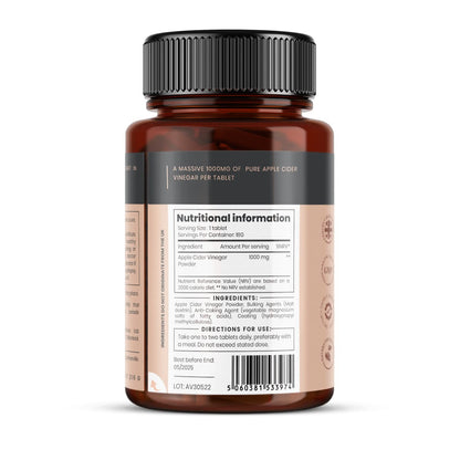 Double Strength Apple Cider Vinegar 1000mg x 180 Tablets (6 Months Supply) pureclinicaUS supplements