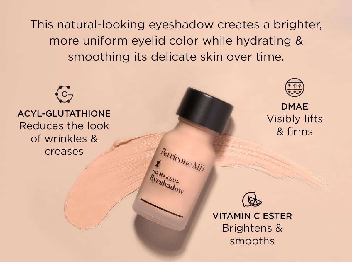 Perricone MD No Makeup Liquid Eyeshadow - Hydrating Serum Texture - Crease-Proof Anti-Aging with Vitamin C - Smooths & Brightens Eyelids - Long-Wearing Satin Finish for All Ages, Shade 2, 0.3 fl oz Perricone MDAu supplements
