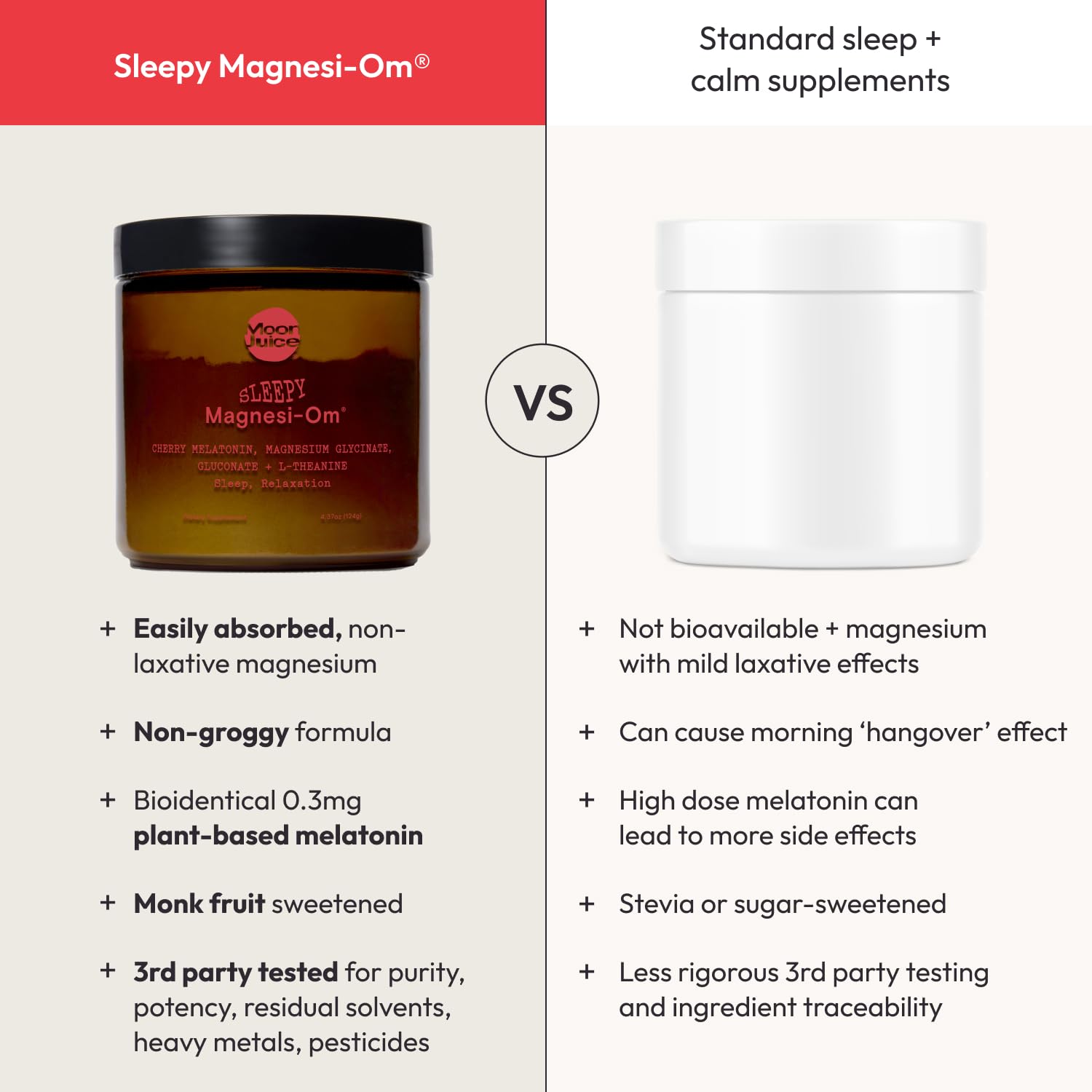 Moon Juice Sleepy Magnesi-Om - Sleep Supplement Powder with Magnesium Glycinate, L-Theanine & Plant-Based Melatonin, Sugar-Free Bedtime Drink Mix for Deep Sleep w/o Grogginess, Cherry, 35 Servings Moon JuiceAu supplements