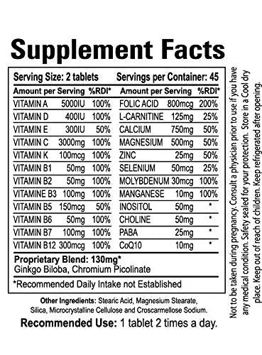 Body Shop Nutrition Ultra Woman - Multi-Vitamins 90 Tablets - Premium Performance Formula 100% Natural - Multivitamins for Woman Body Shop NutritionAu supplements