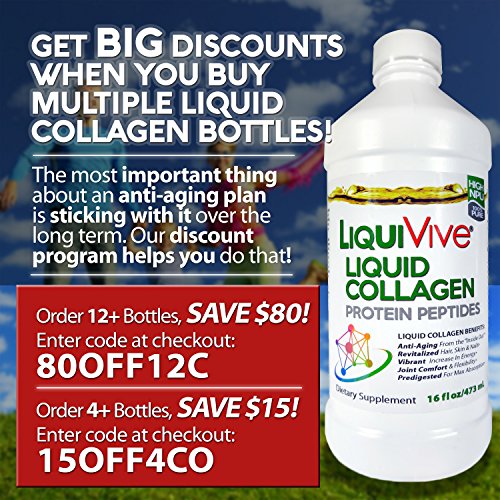 LiquiVive Liquid Collagen Protein Peptides Concentrate | Pure Hydrolyzed Super Multi Collagen Life MiracleUS supplements