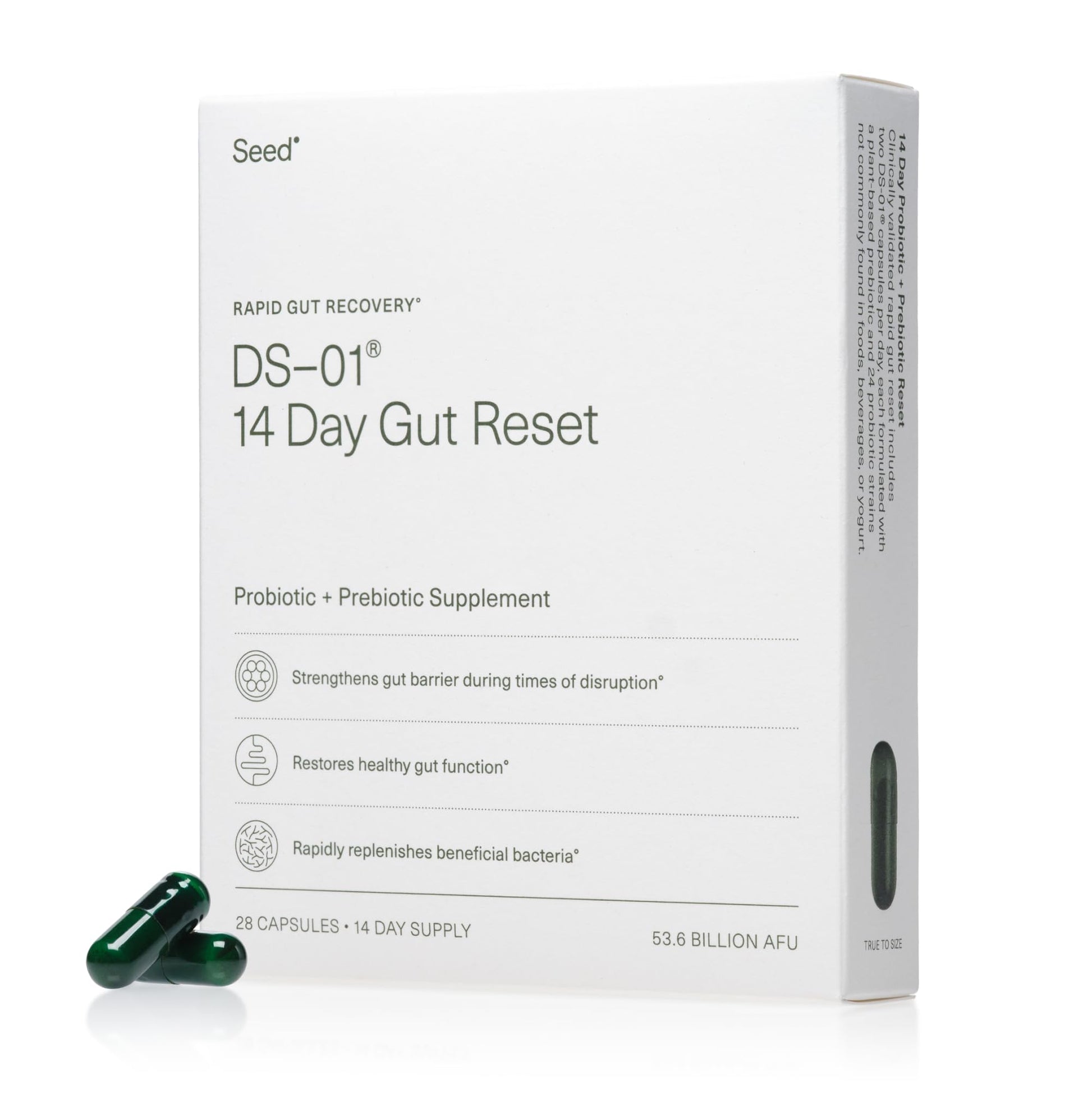 Seed 14 Day Gut Reset - Prebiotic and Probiotic for Women & Men - Digestive Health, Gut Health, Rapid Gut Recovery, Bloating & Constipation Relief - Vegan & Shelf-Stable - 28 Capsules (14-Day Supply) Visit the Seed StoreUS supplements