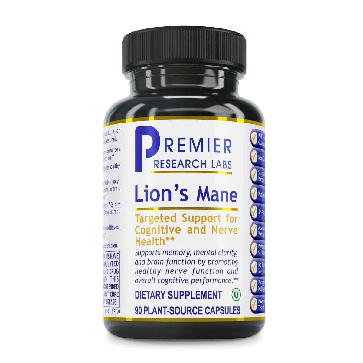 Premier Research Labs Lion's Mane - Lions Mane Mushroom Supplement Capsules for Focus, Memory, & Brain Support for Adults & Kids, 1000mg Premium Extract Per Serving - 90 Vegetarian Capsules Premier Research LabsAu supplements