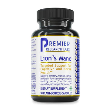 Premier Research Labs Lion's Mane - Lions Mane Mushroom Supplement Capsules for Focus, Memory, & Brain Support for Adults & Kids, 1000mg Premium Extract Per Serving - 90 Vegetarian Capsules Premier Research LabsAu supplements