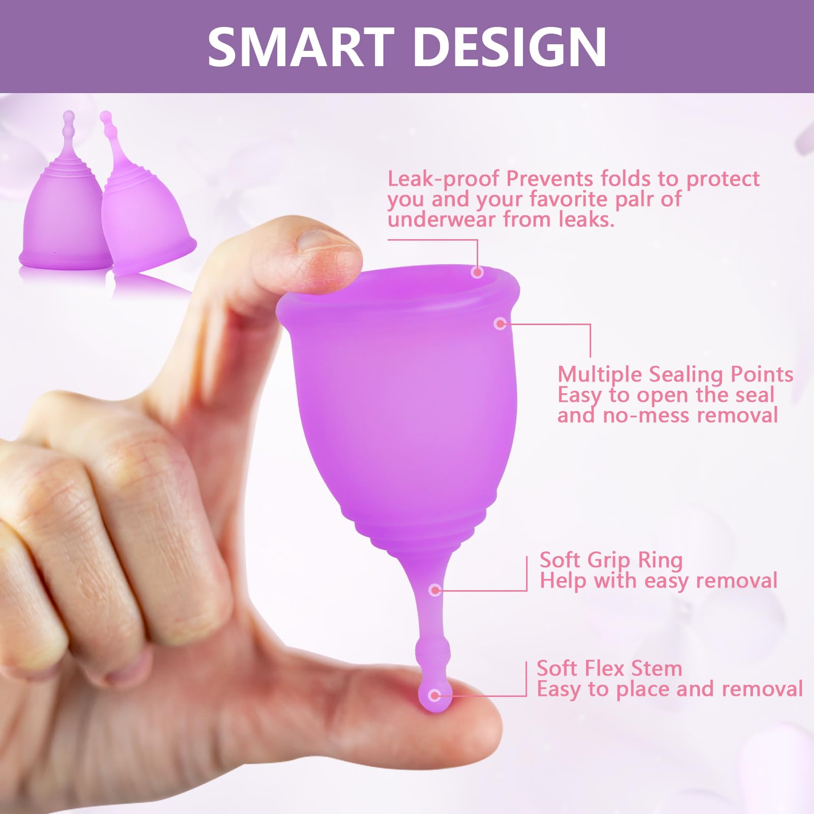 AURUZA Menstrual Cups, Set of 2 Reusable Period Cups Kit for Girls & Women, Silicone Soft Cups AURUZAAu supplements