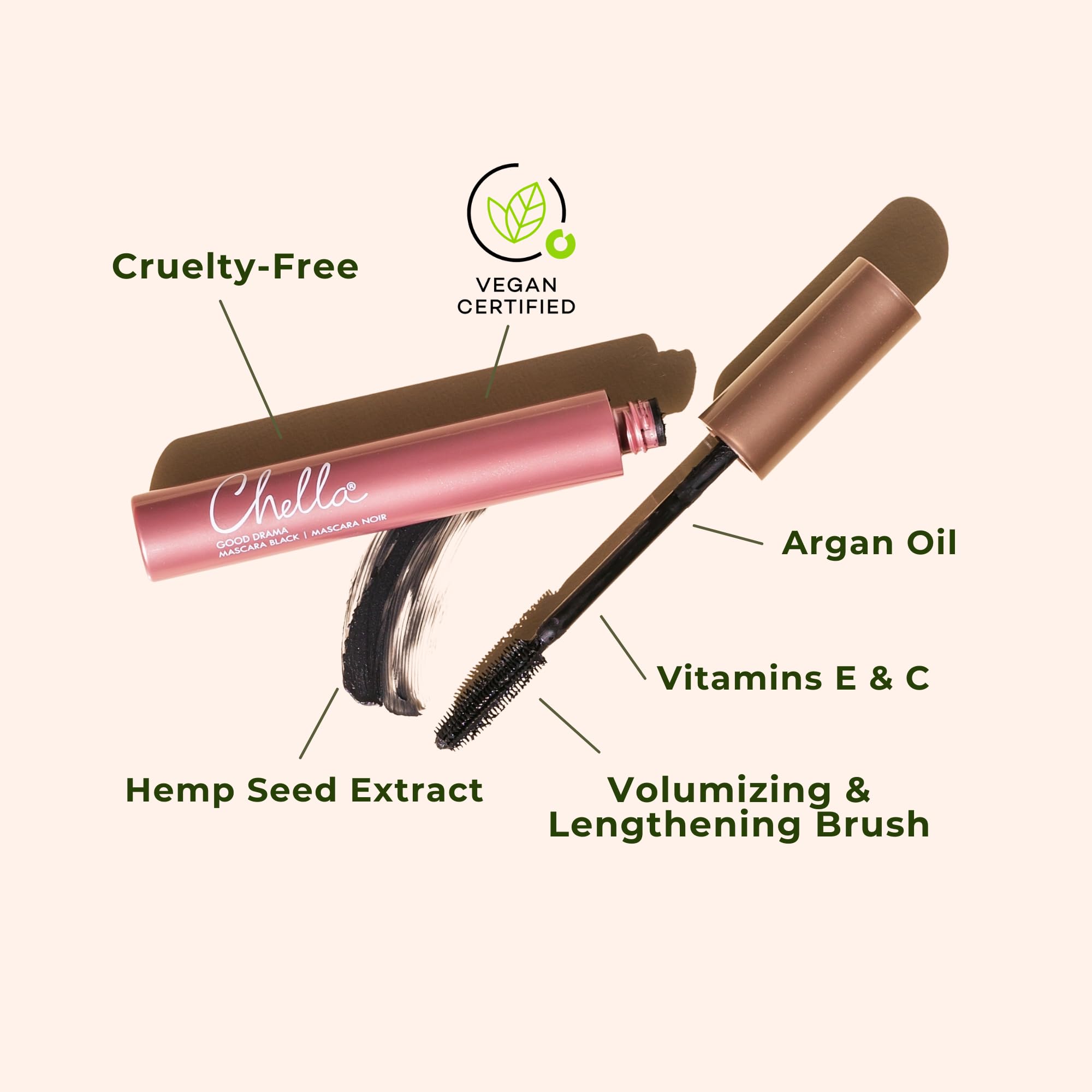 Chella Good Drama Vegan Mascara, 0.33 Fl. Oz (Black) ChellaAu supplements