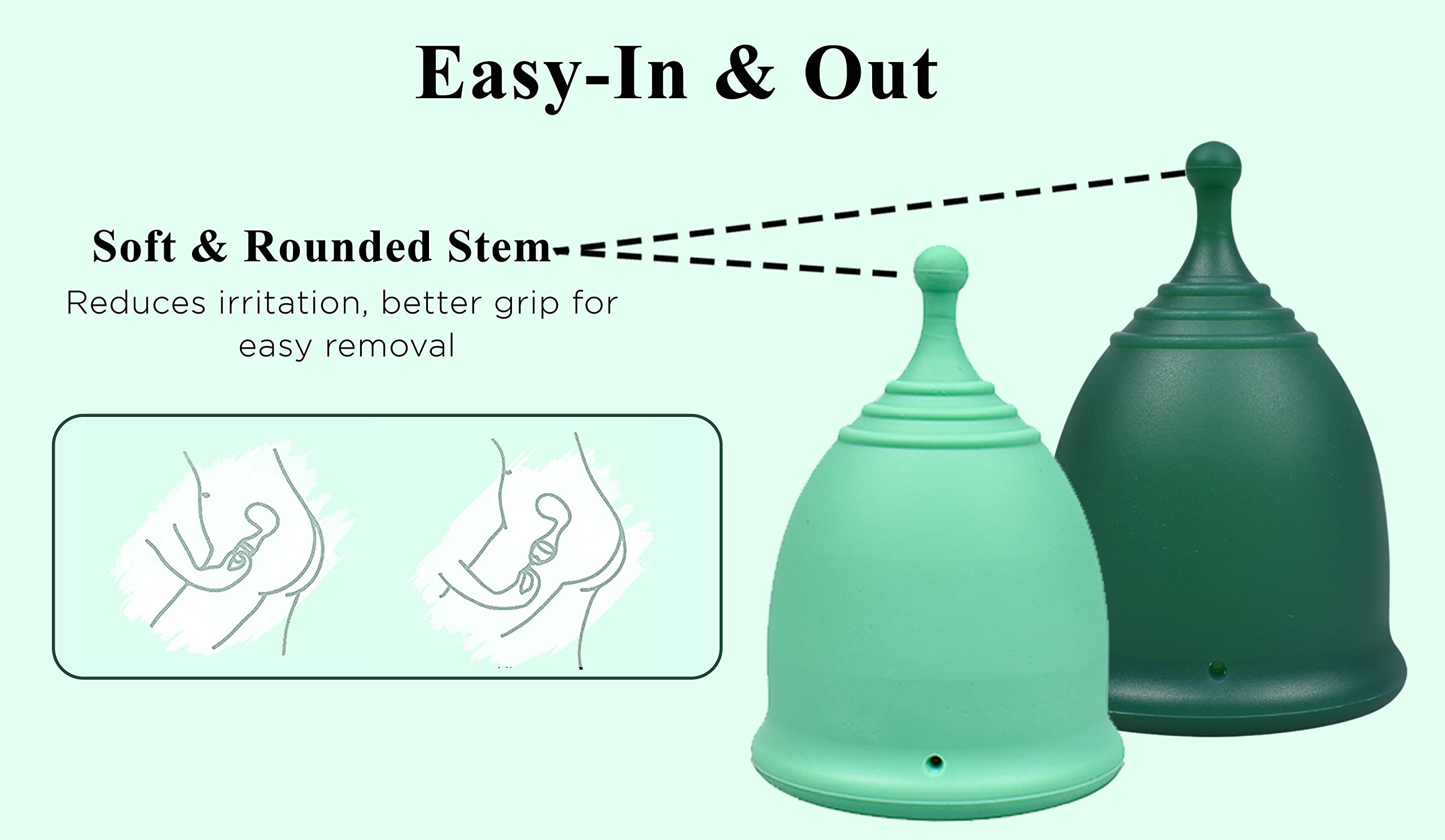 SHORDY Reusable Menstrual Cup (Small & Large) Set of 2 with Box, 100% Soft Silicone, Copa Menstruelle SHORDYAu supplements