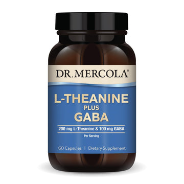 Dr. Mercola L-Theanine Plus GABA - Supports Relaxation - Focus & Cognitive Function - Stress Support Supplement - 200 mg L-Theanine - 100 mg GABA - 60 Capsules Dr. MercolaAu supplements