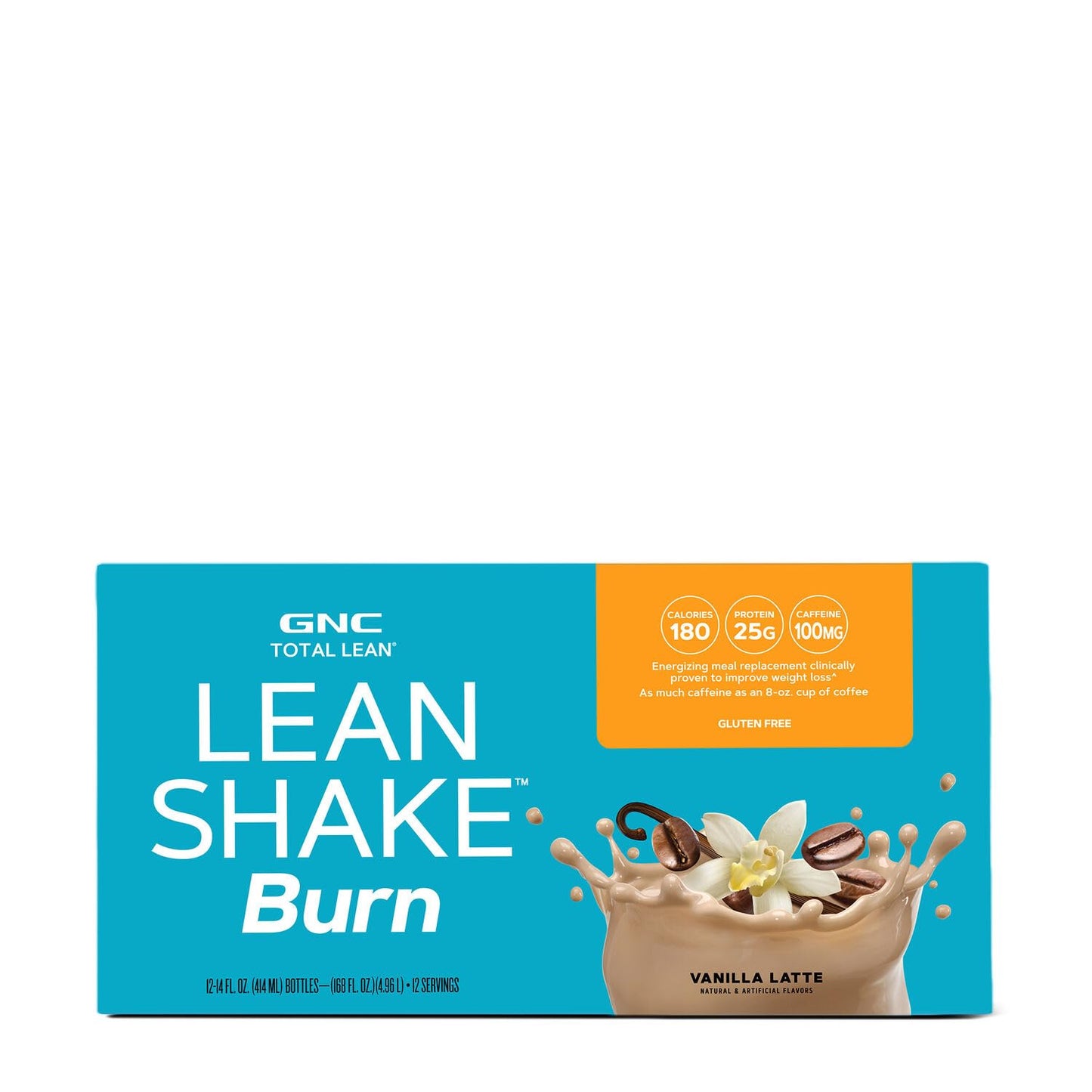 GNC Total Lean Lean Shake Burn - Vanilla Latte - 12 Bottles GNCUS supplements