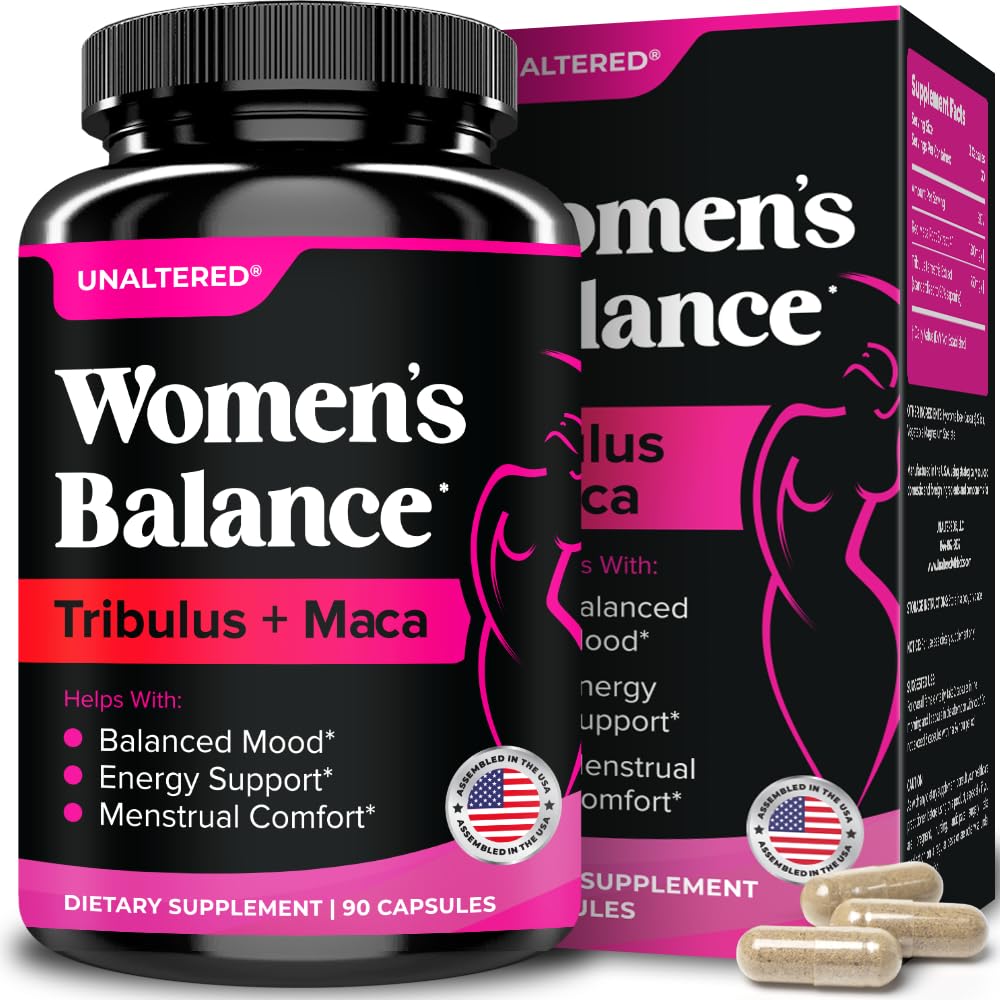 UNALTERED Hormone Balance & Mood Support for Women - Naturally Supports Hormonal Balance & Energy with Tribulus Terrestris & Red Maca Root Extract - Dietary Supplement - 90 Vegan Capsules UNALTEREDAu supplements