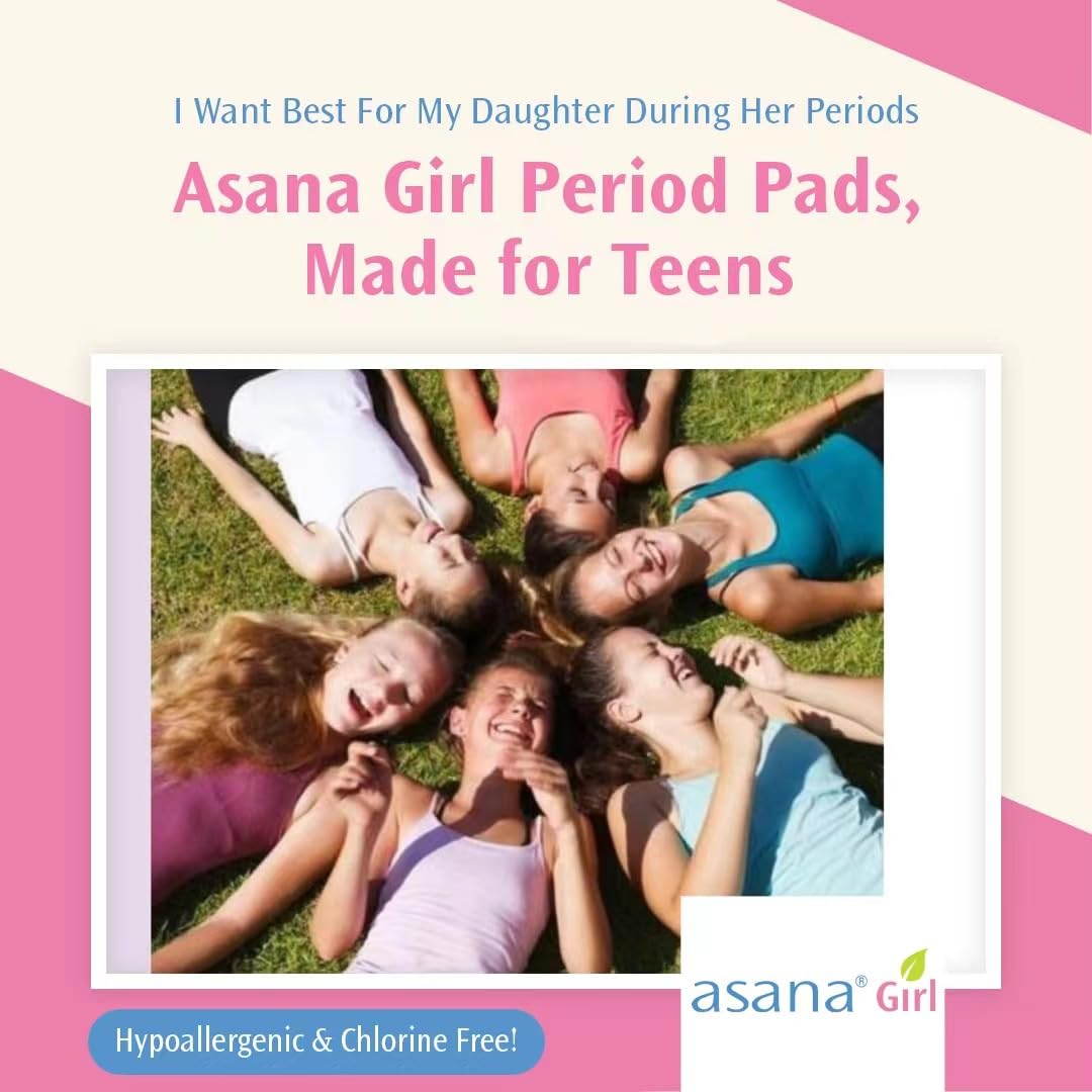 Asana Panty Liners for Girls, Organic Cotton Cover – Controls Odor Naturally, Pads Without Wings AsanaAu supplements
