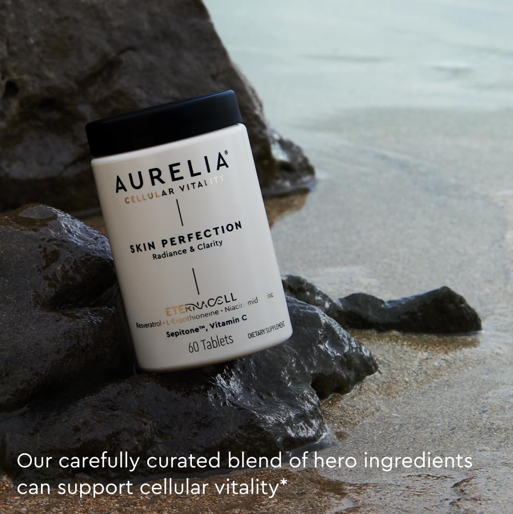 AURELIA Skin Perfection | Advanced Cellular Anti-Aging Supplement | Enhance Skin Clarity, & Tone | with Zinc, Resveratrol, Niacinamide, Ergothioneine, & Vitamin C AURELIAAu supplements