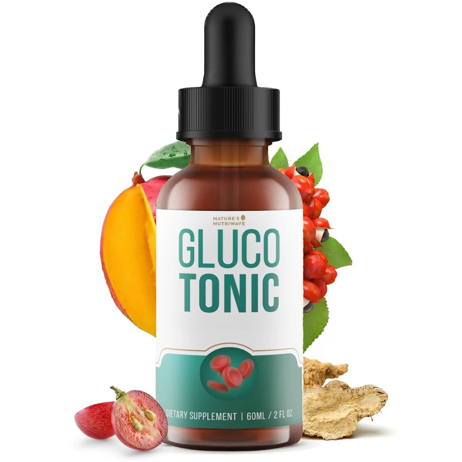 Nature’s NutriWave GlucoTonic – Liquid Formula with Chromium & Herbal Extracts – Natural Flavor – Non-GMO – 60ml, 2FL OZ, 60 Servings, 1 Month Supply Nature’s NutriWaveAu supplements