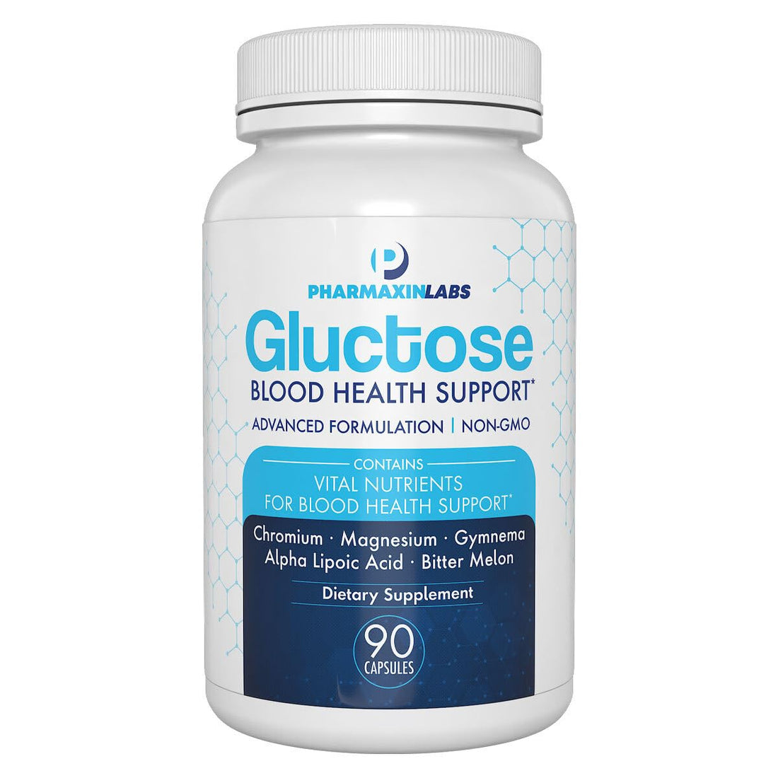 Gluctose Blood Health Support Supplement - Advanced Formula for Men & Women - Chromium, Magnesium, Alpha Lipoic Acid, Bitter Melon, Gymnema - 90 Day Supply / 90 Capsules Pharmaxin LabsAu supplements