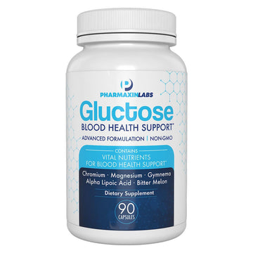 Gluctose Blood Health Support Supplement - Advanced Formula for Men & Women - Chromium, Magnesium, Alpha Lipoic Acid, Bitter Melon, Gymnema - 90 Day Supply / 90 Capsules Pharmaxin LabsAu supplements