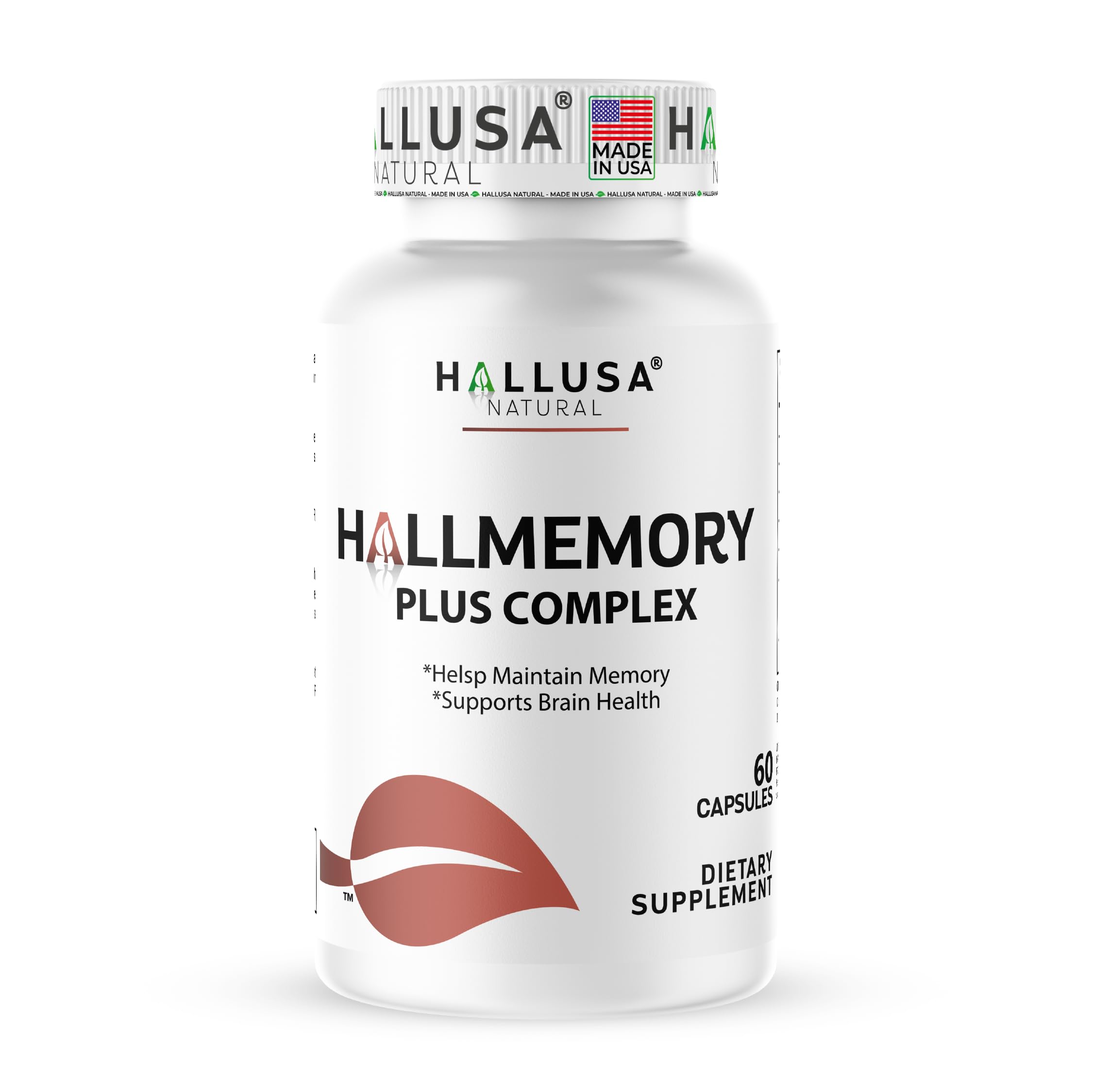 Hallusa Natural Brain Health Supplement Capsules 1680mg, Ginkgo Biloba, B Vitamins & Choline, Memory & Focus Support, Brain Booster for Men & Women, 60 Count Hallusa NaturalAu supplements