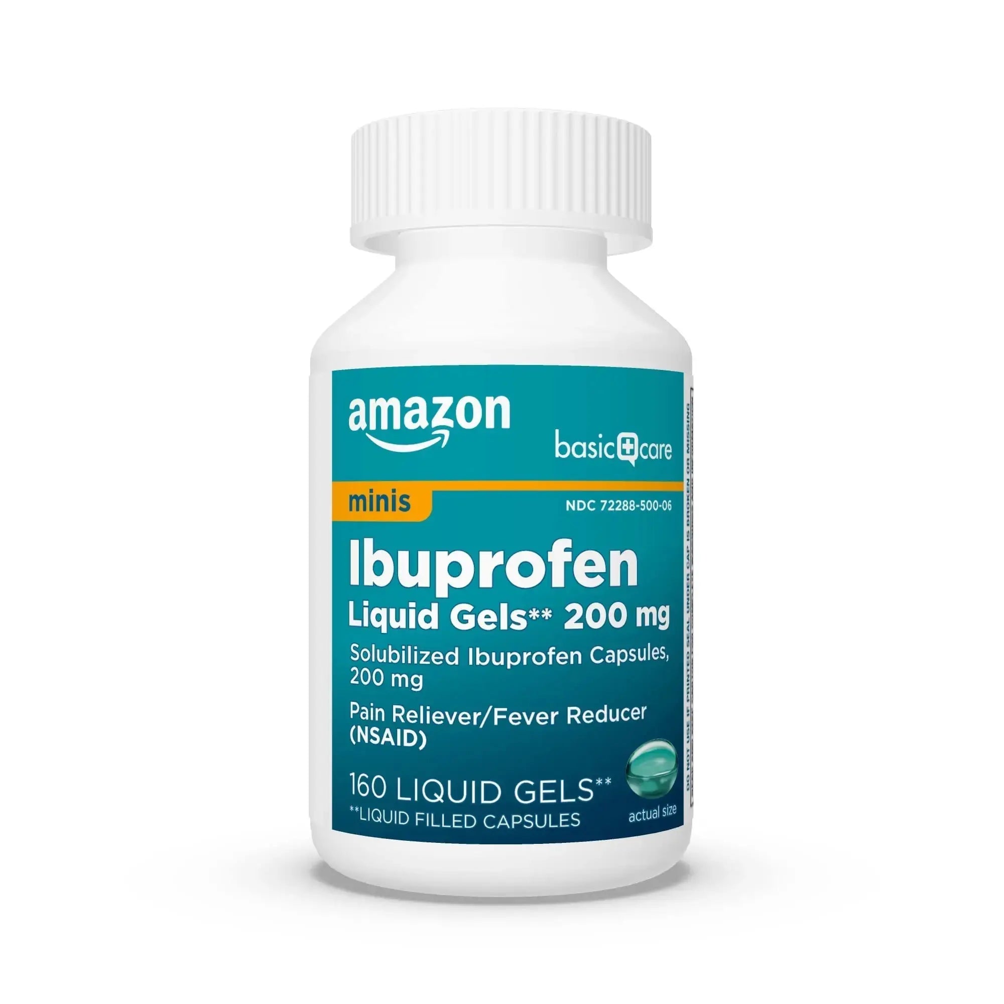Amazon Basic Care Ibuprofen Mini Liquid Gels, 200 mg, Pain Reliever and Fever Reducer for Headache, Backache, Menstrual Pain, Arthritis, 160 Count Amazon Basic CareAu supplements
