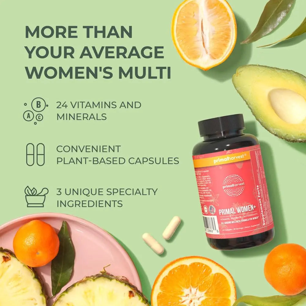 Primal Harvest Multivitamin for Women Vitamin A, Vitamin C, Vitamin D and E, Vitamin B12, B6, Biotin, Zinc Supplements Primal HarvestAu supplements