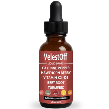 Velestoff Cayenne Pepper & Cayenne Pepper Drops Liquid Supplement with Hawthorn, Beet Root, Turmeric, Vitamin K2 D3 NutralisAu supplements