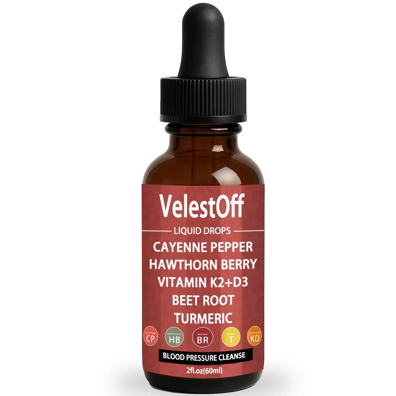Velestoff Cayenne Pepper & Cayenne Pepper Drops Liquid Supplement with Hawthorn, Beet Root, Turmeric, Vitamin K2 D3 NutralisAu supplements