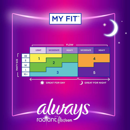 Always Radiant Feminine Pads for Women, Size 4 Overnight Pads AlwaysUS supplements