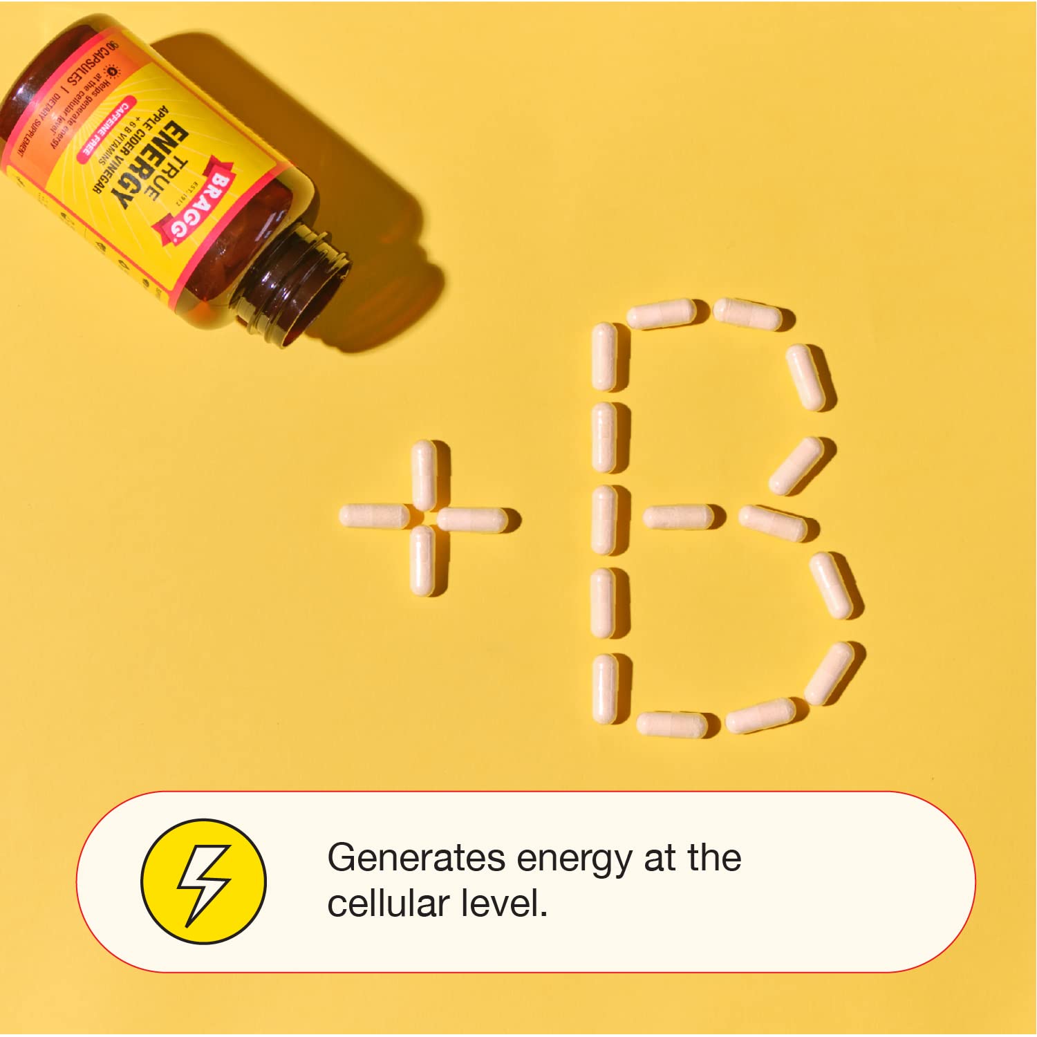 Bragg Apple Cider Vinegar True Energy Capsules – 6 B Vitamins – Caffeine Free BraggAu supplements