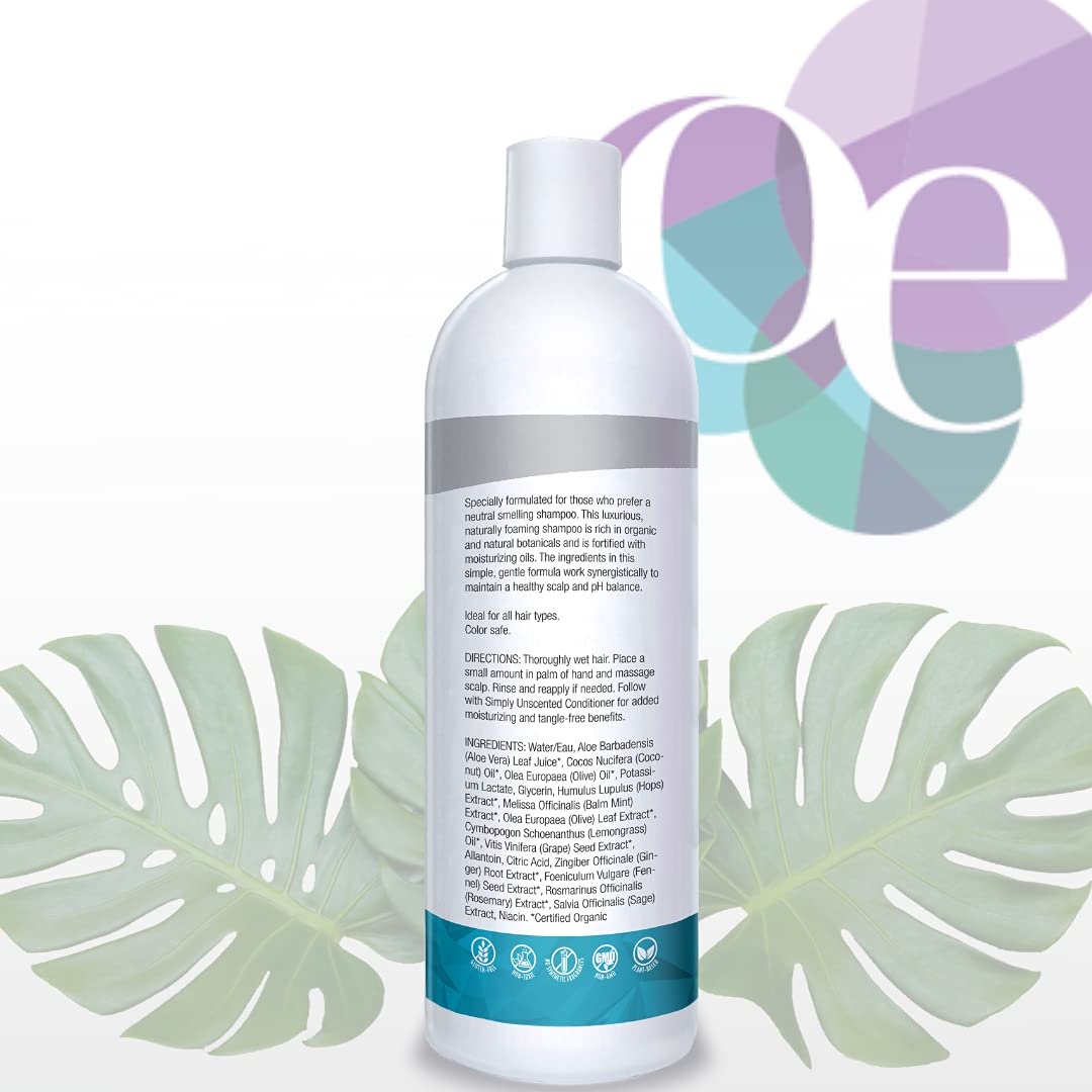 Organic Excellence All Natural Chemical-Free Shampoo | Non-Toxic, Sulfate-Free, Paraben-Free, Fragrance-Free for Men, Women, and Kids - Color-safe 16 fl oz (473 ml) Organic ExcellenceAu supplements
