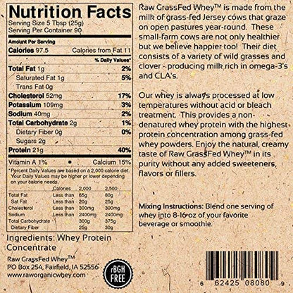 100% Raw Grass Fed Whey - Happy Healthy Cows, COLD PROCESSED Undenatured Raw Organic WheyUS supplements