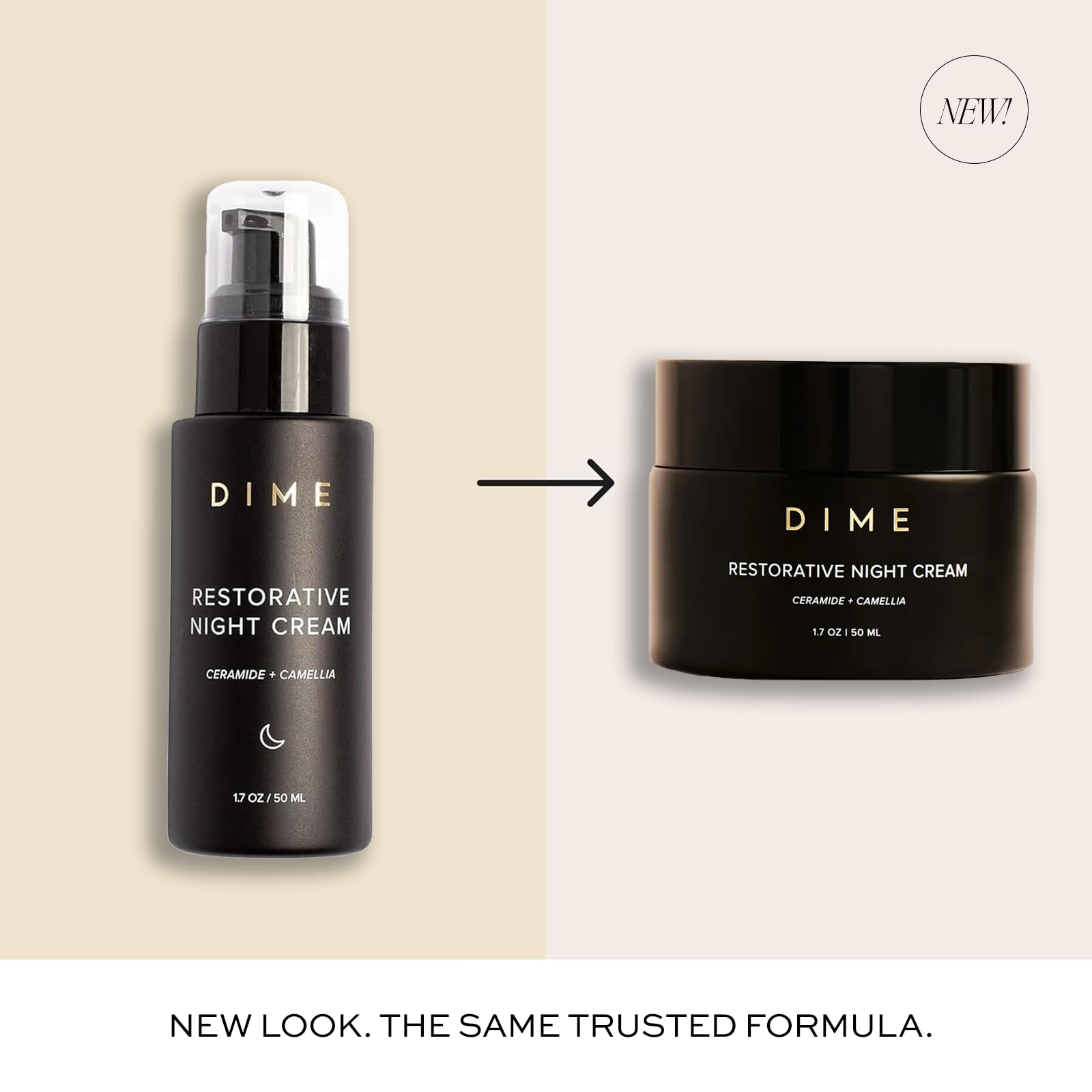 DIME Beauty Restorative Night Cream, Facial Moisturizer with Ceramides and Sea Buckthorn, 1.7 oz / 50 ml in Pump DIMEAu supplements