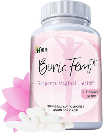 N'More Boric Acid Vaginal Suppositories- 100% Pure - Made in USA- Boricfem Vaginal Health Supplement N'MoreAu supplements