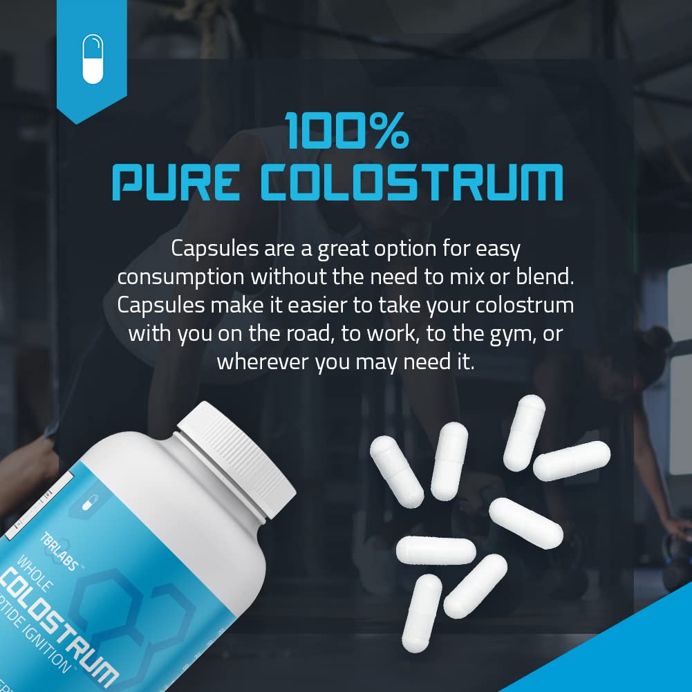 TBR Labs Pure Bovine Colostrum 180 Capsules - Antibiotic and Hormone Free - USA Source TBR LabsAu supplements