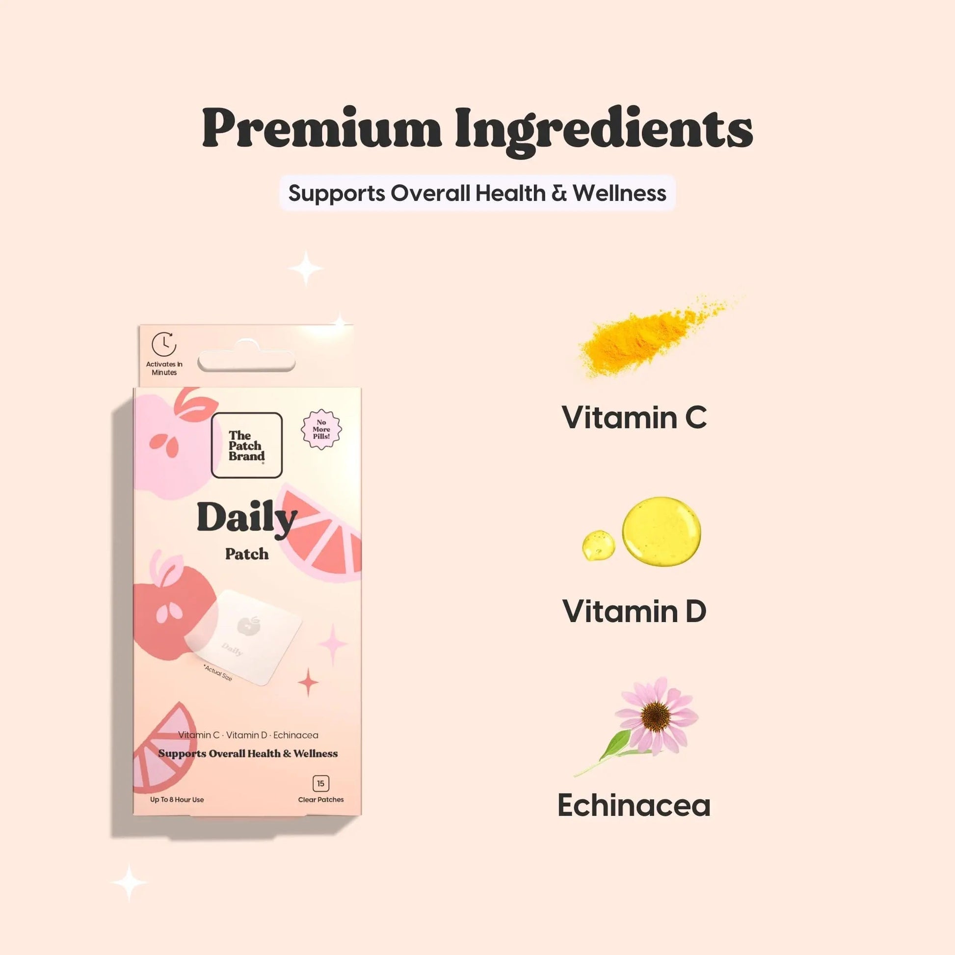 The Patch Brand Daily Support Patches | Natural Wellness Infused with Vitamin C, Zinc Citrate, Vitamin D, Ginko Biloba and Echinacea The Patch BrandAu supplements