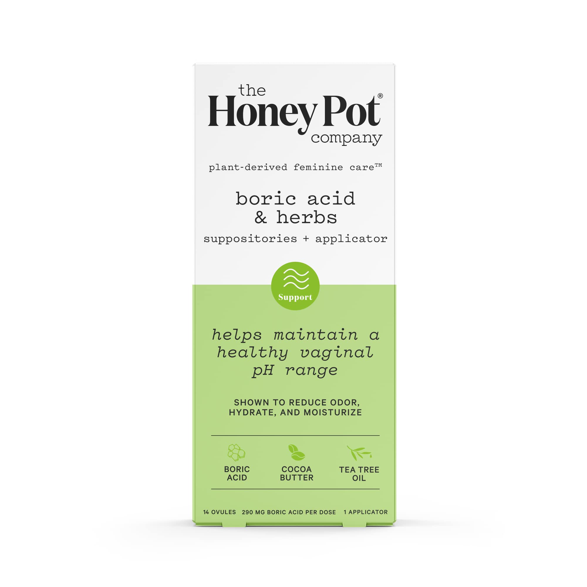 The Honey Pot Company 7 Day Boric Acid & Herbs Suppositories - Maintains and Balances Healthy Vaginal pH, Manages Odor, Hydrates, & Moisturizes - Gynecologist Tested The Honey Pot CompanyUS supplements
