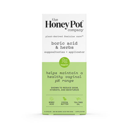 The Honey Pot Company 7 Day Boric Acid & Herbs Suppositories - Maintains and Balances Healthy Vaginal pH, Manages Odor, Hydrates, & Moisturizes - Gynecologist Tested The Honey Pot CompanyUS supplements